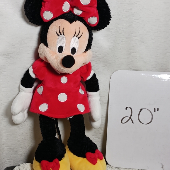 Disney Store Minnie Mouse Red Polka Dot Velour Plush 20" Doll Exclusive Patch - Picture 2 of 11
